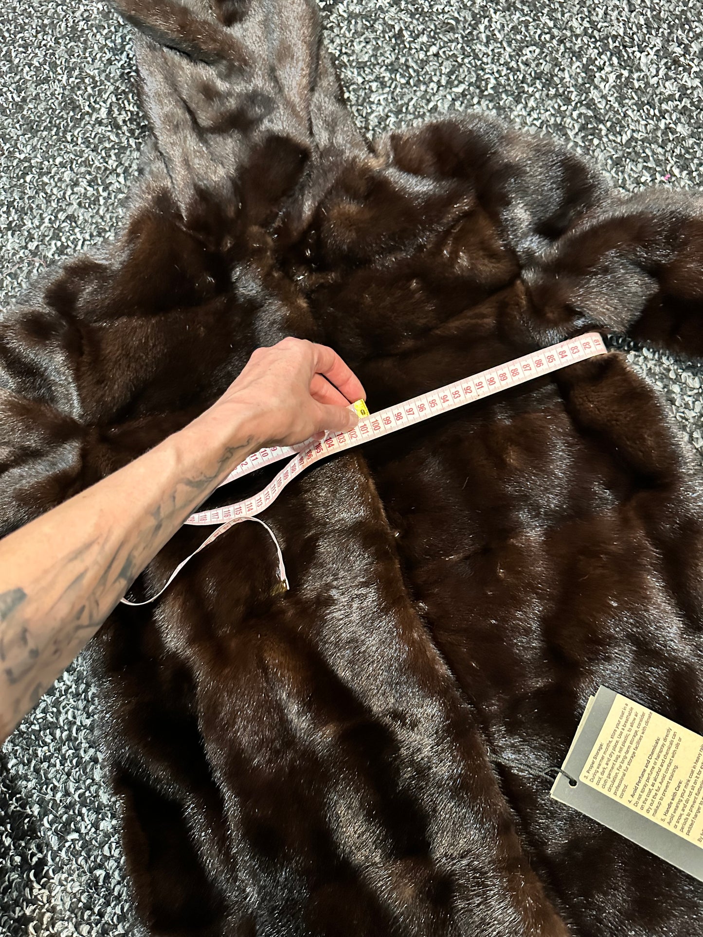 NEW REAL MINK FUR coat size S SMALL 1201064 HORIZONTAL long sleeve jacket BROWN