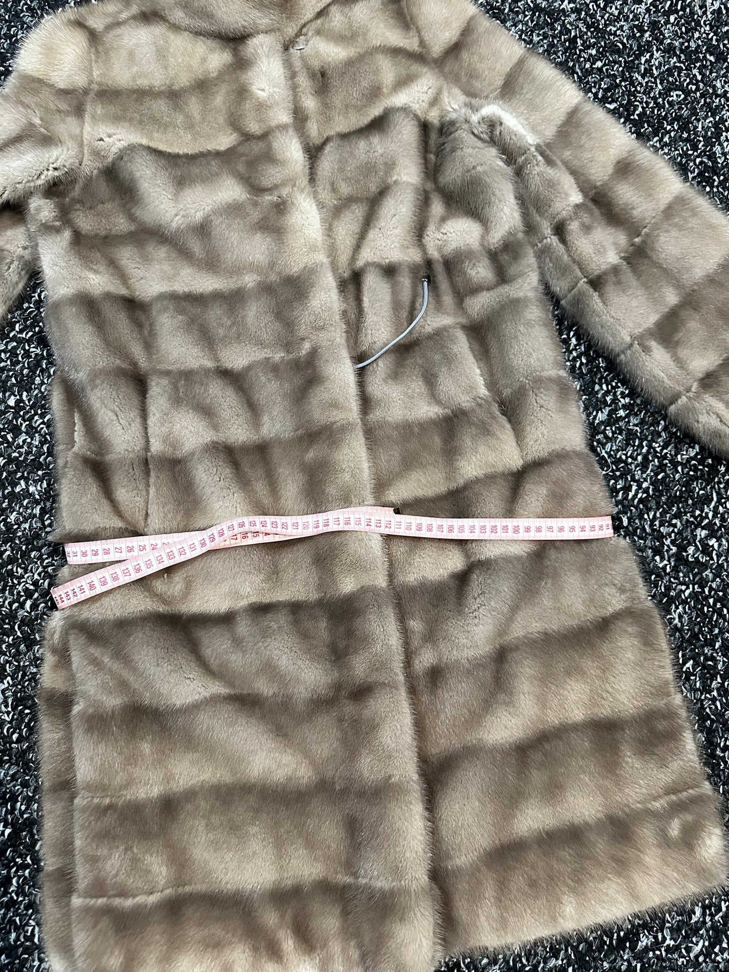 New LONG coat JACKET size M REAL FULL SKIN FUR MINK 1201059 HORIZONTAL