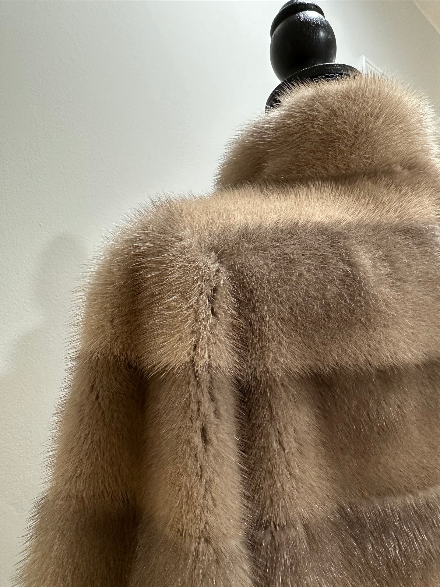 New LONG coat JACKET size M REAL FULL SKIN FUR MINK 1201059 HORIZONTAL