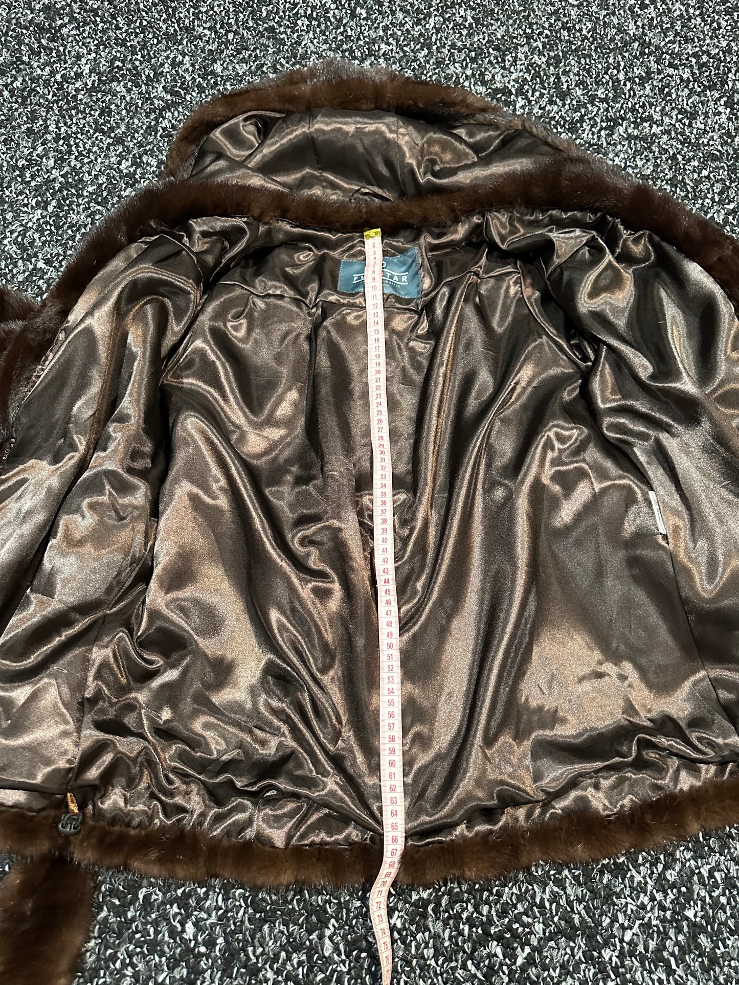 Luxury Womens Real 100% MINK FUR COAT 1201065 size L Hooded Jacket BROWN NATURAL