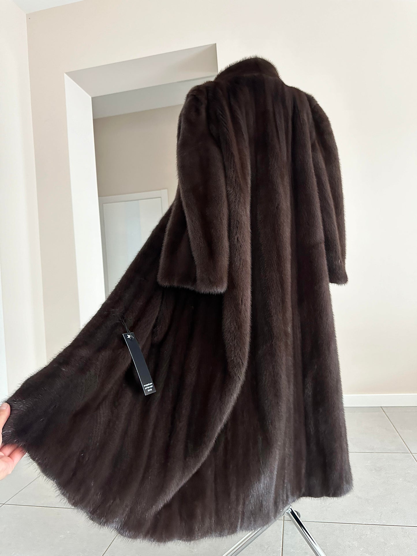 genuine real mink fur coat jacket 1201047 size XL NEW dark brown color STARDUST